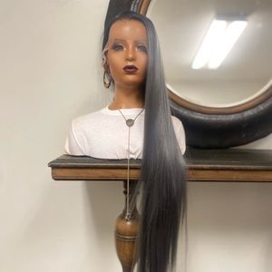 MIA| LONG 40” COOL GRAY OMBRÉ LACE FRONT WIG